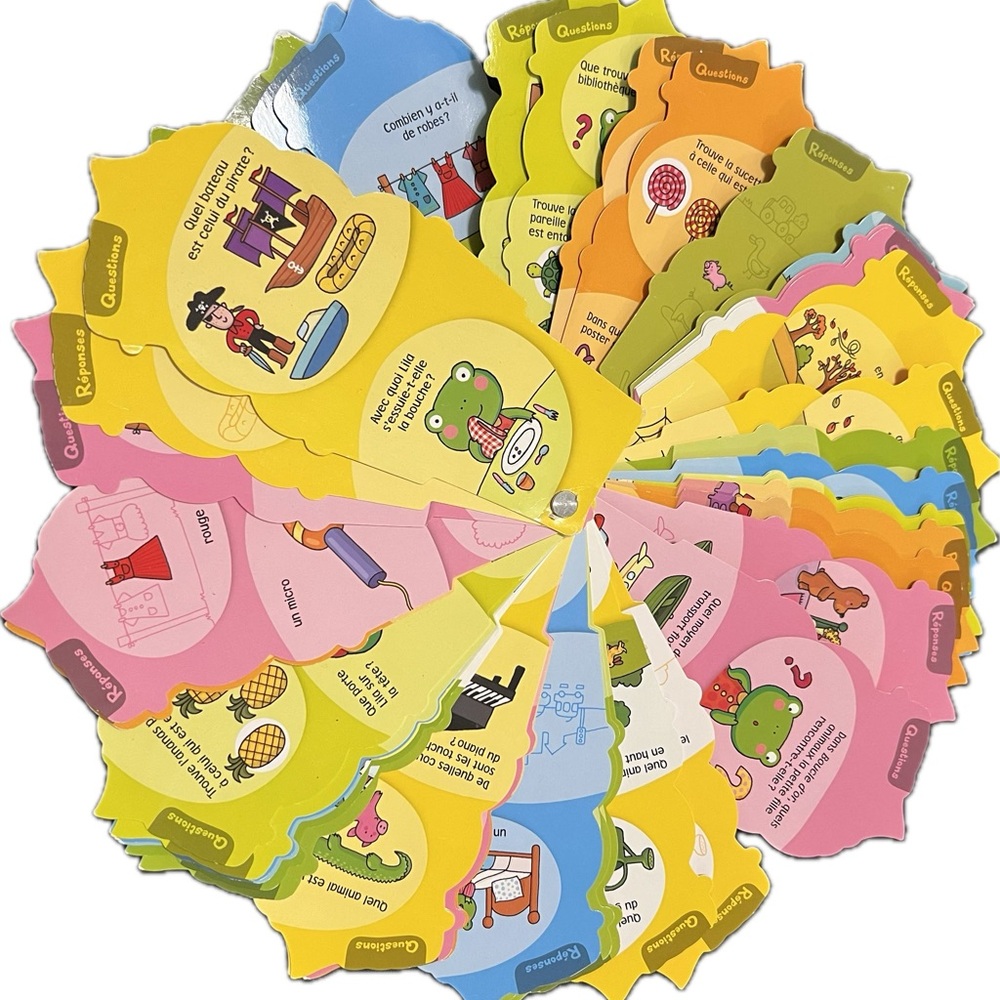 Colorful French Educational Kids Flashcards